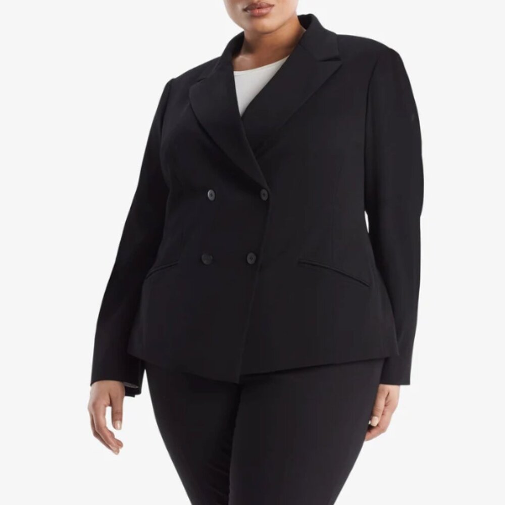 MM Lafleur The Roxane Blazer Jacket Button Closure Light Twill 14